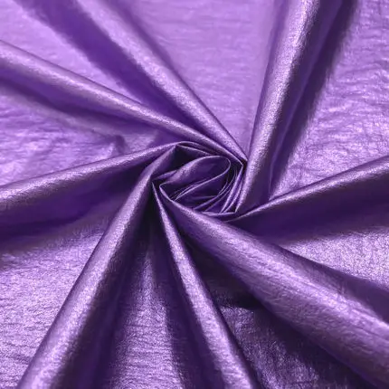 Light Weight Wind Proof 20D Silver Foil Crinkle Gilding Nylon Taffeta For Jacket Shell
