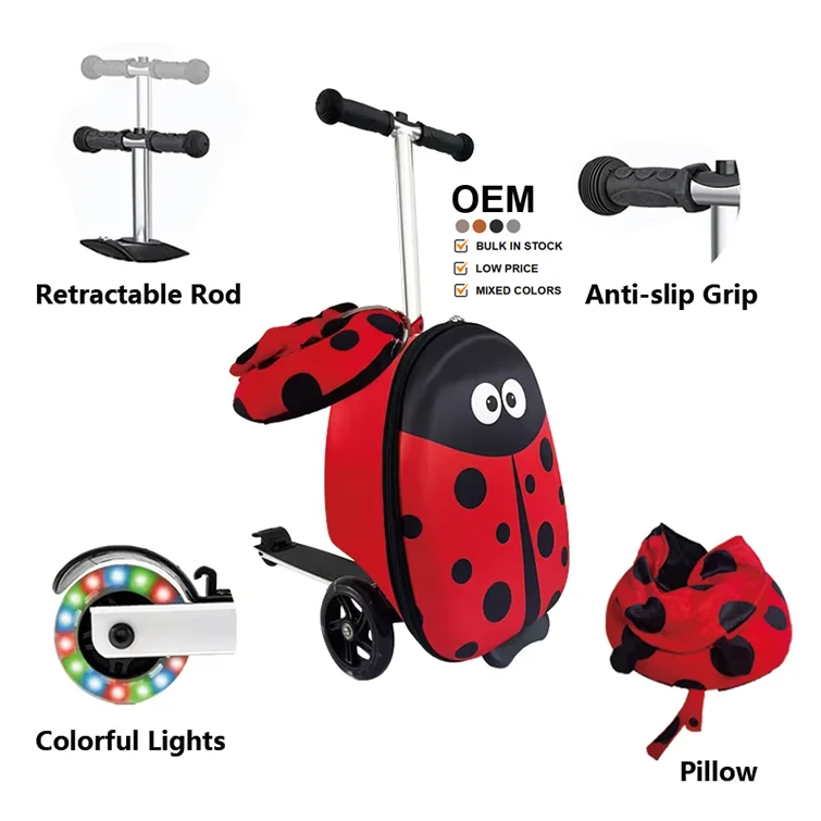 Luggage Kids Corporate promotional personalized gift item Milkpower luxury children kick bag travel kid scooter rideable luggage