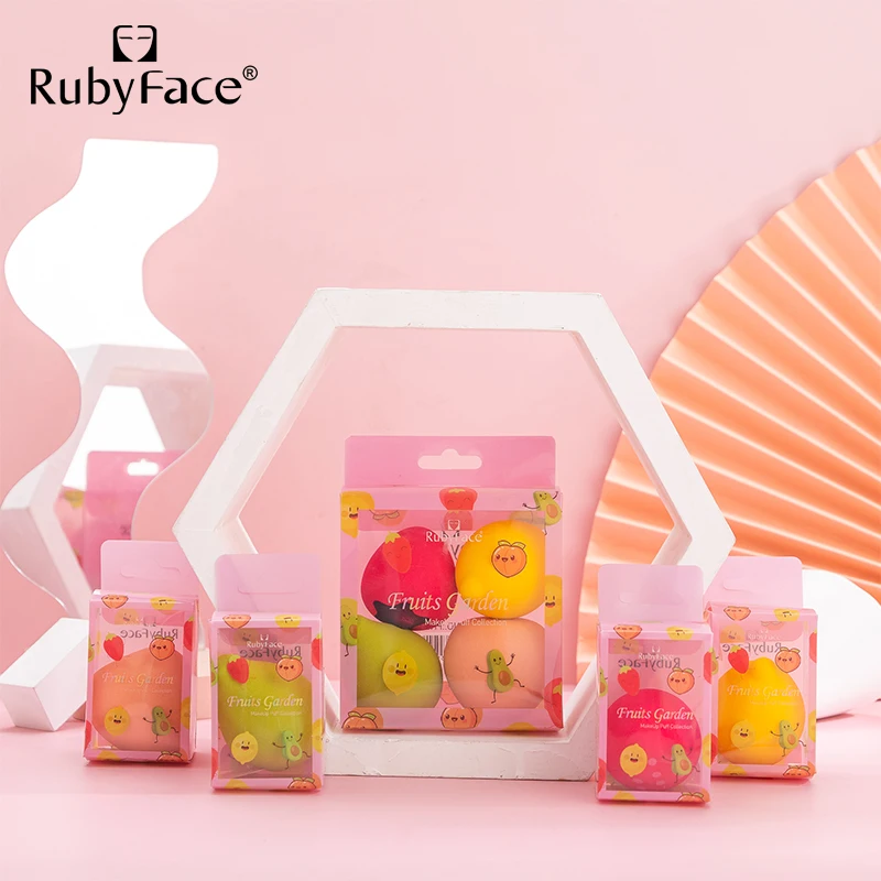 Rubyface Fruit Shape Makeup Powder Puff beauty  cosmetics puff Latex free Avocado Lemon Peach Strawberry  Fruit Makeup Sponge