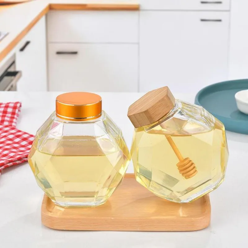 
Manufacturer 8oz Round Shape Glass Jar For Honey Jam Jelly With Metal Lid 