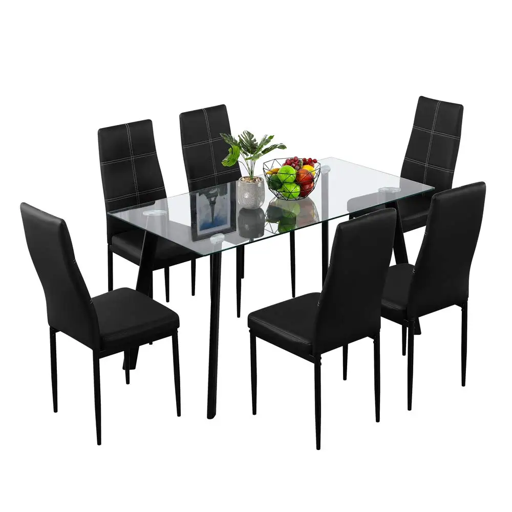 New arrival wedding furniture dining round dinning table set glass modern