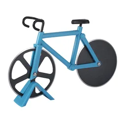 Stainless Steel Bike Pizza Cutter and Wheel Bicycle Shape Pizza Cutter Wheel Non-stick Double Cutting Wheel Bicycle Pizza Slicer