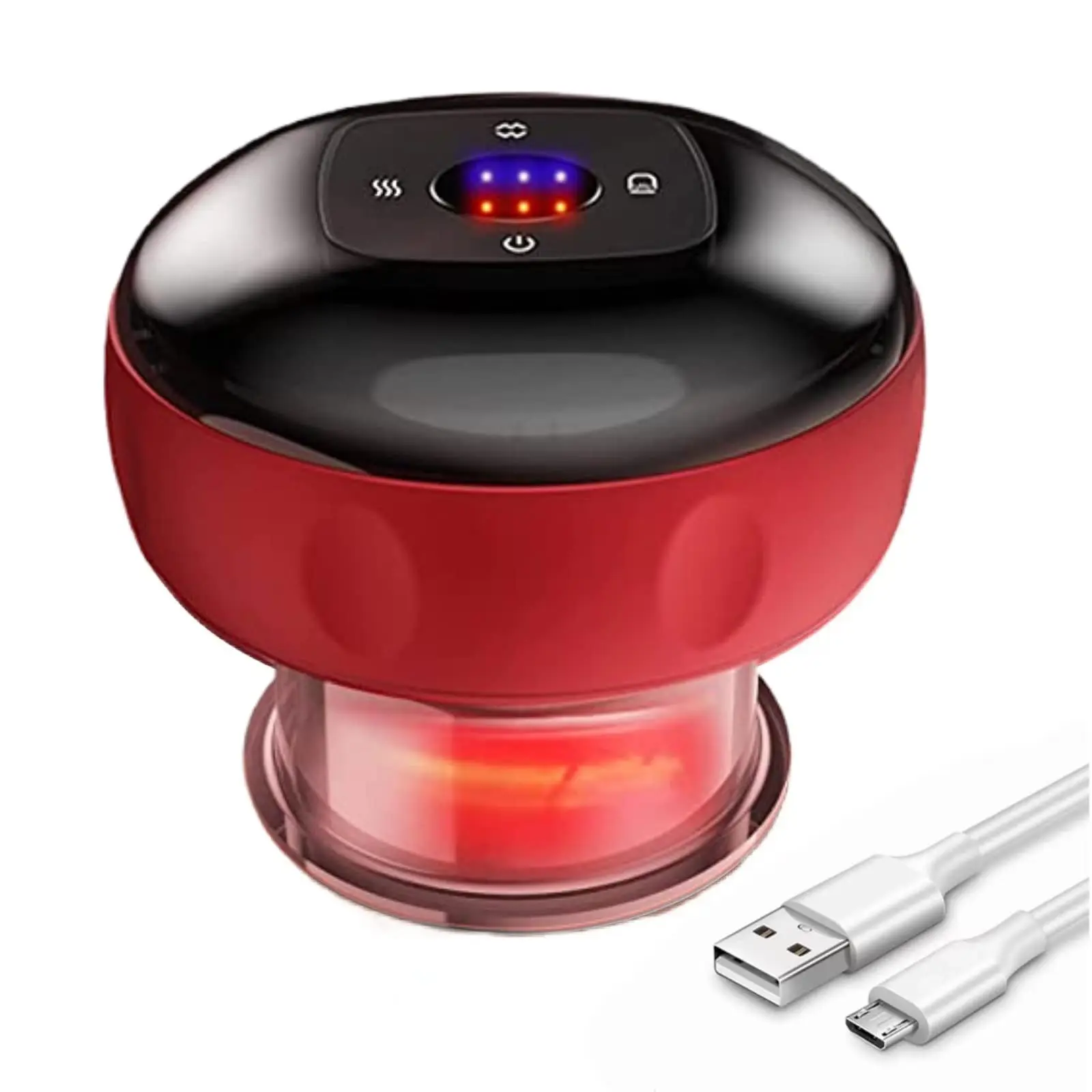Smart Cupping Therapy Massager with Red Light Therapy 12 Levels Temperature & Suction for Targeted Pain Relief, Knots