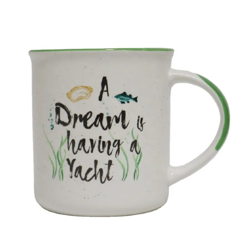 
Wholesale Personalised Color Glazed Campfire Stoneware Coffee Cup China Supplier Printing Enamel Mug Custom Logo 