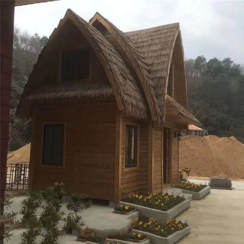 PE Easy Installation Straw Yellow Artificial Plastic Thatch for Tiki Hut Synthetic Thatch Roof