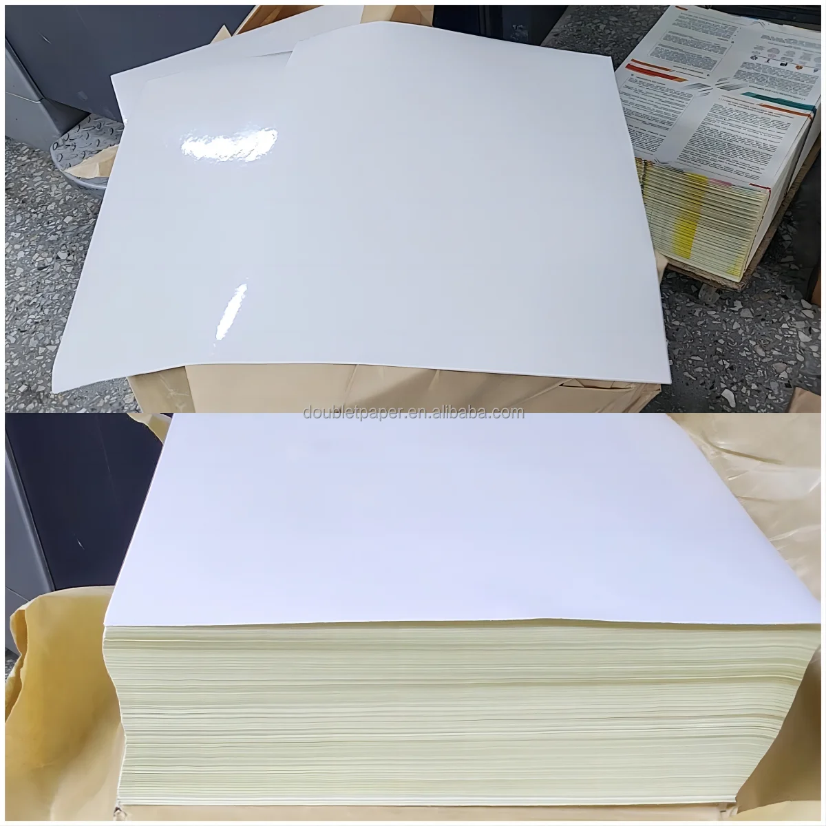 100 sheets per bag inkjet printing matte white self adhesive woodfree a4 paper barcode sticker