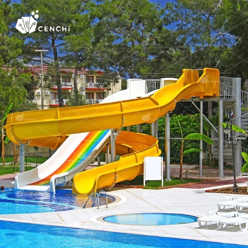 Cenchi outdoor backyard residential custom water slides cool splash slide resort commercial pool slides