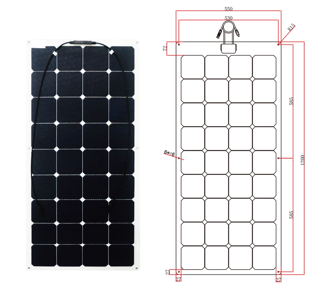 100W & 200W Flexible Solar Panels ETFE Thin Film Technology High Efficiency Easy Installation