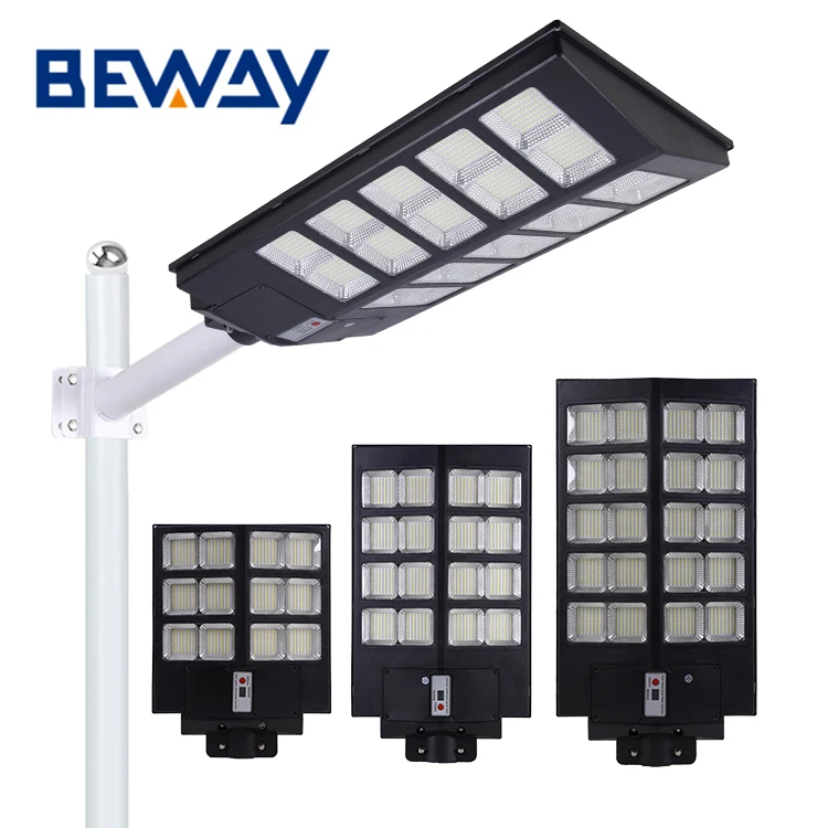 Ce Rohs Outdoor Lighting Lithium Battery IP65 Waterproof 200w 300w 400w All In One Led Solar Street Lamp With Pole