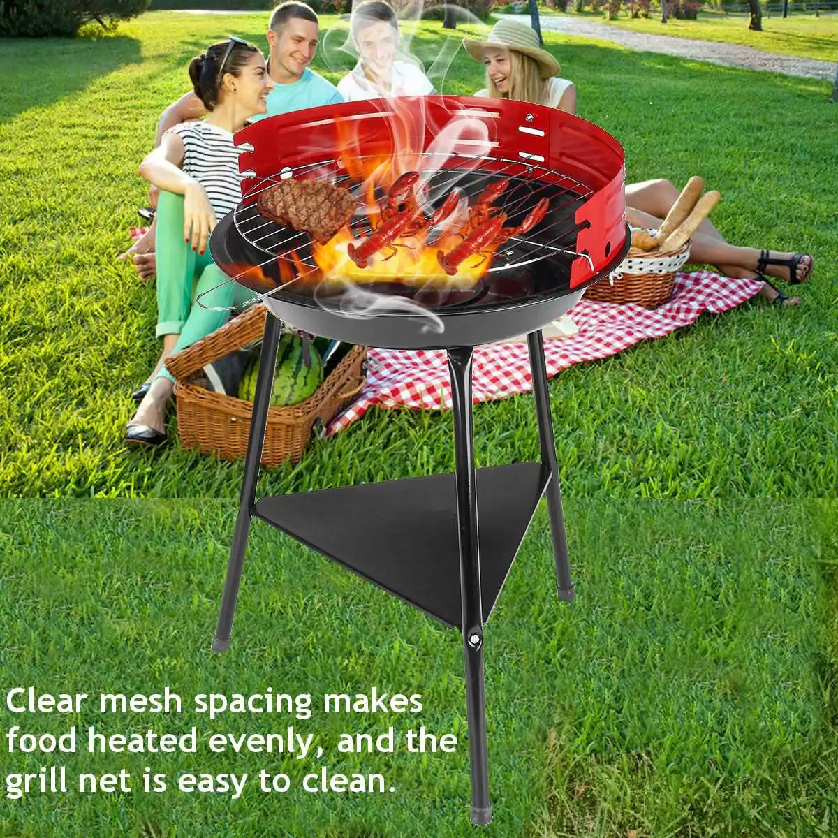 
Opvouwbare Driehoek Grill Patio Barbecue Draagbare Outdoor Reizen Patio Kachel 