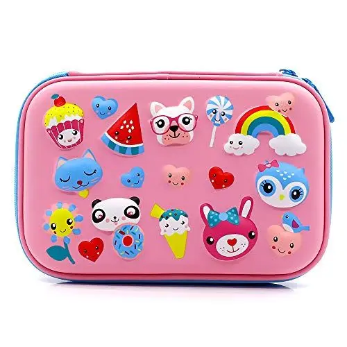 Custom Portable Stationery Storage Box Large Capacity Double-layer Square Student Pencil Case
