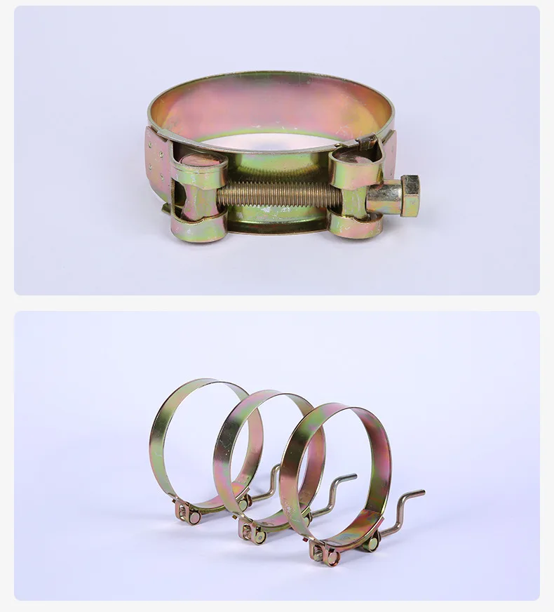 European-Style Steel Pipe Clamp Zinc Handle Type Strong Hose Clamp Throat Hoop