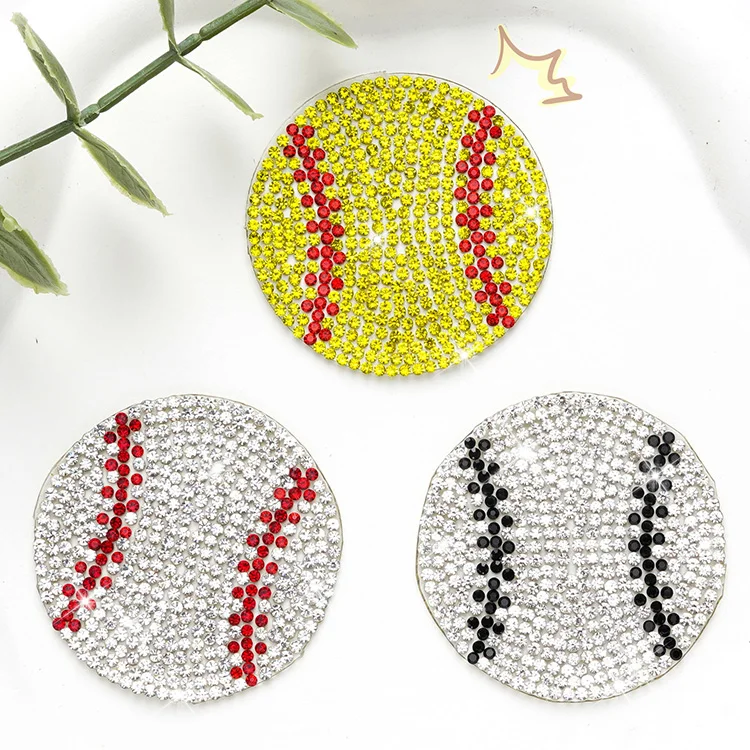 Custom Rhinestones Soccer Basketball Patch Iron on  Basketball iron on applique patch  3D Heat Transfer Patches for sports