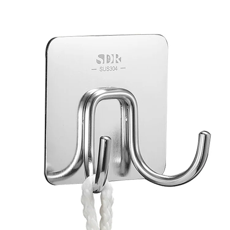 Adhesive Mini Stainless Steel Kitchen Hanger Bathroom Storage Hooks towel rack cookware Organizer Hooks for Hanging