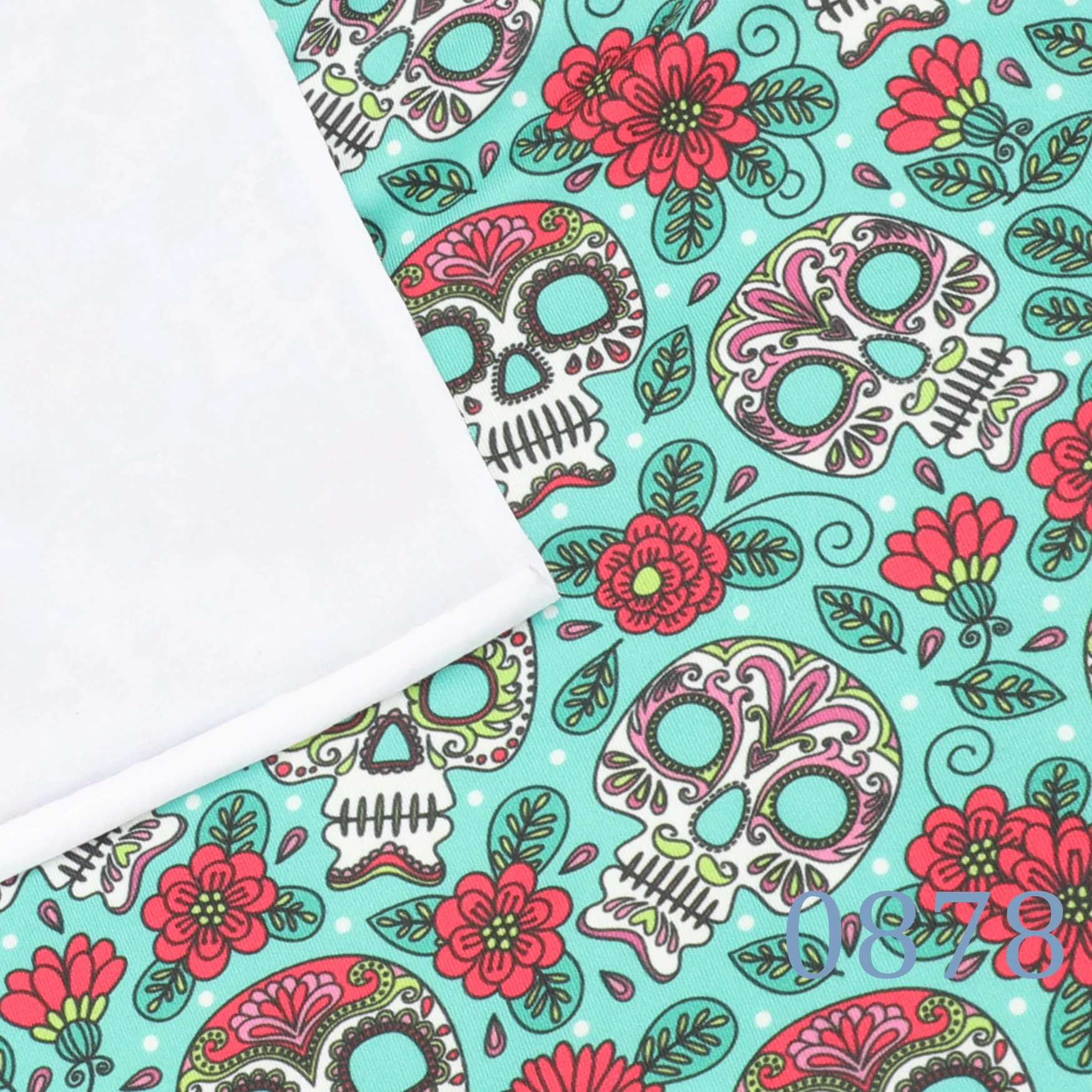 Halloween custom skeleton floral print DIY Costume Double brush Poly fabric microfiber DBP jacquard fabric