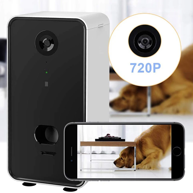 Smart Pet Feeder Camera Wifi Mobile Phone App Remote Control Microchip Tuya Pet Feeder Automatic