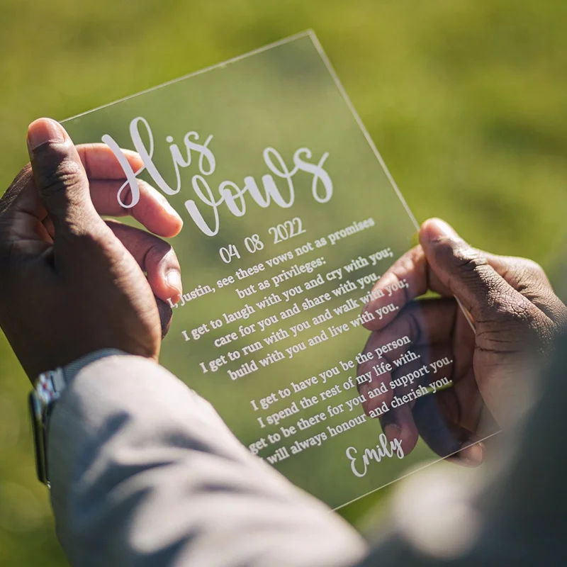 Personalized Wedding Vow Books Acrylic Vow Signs Custom Wedding Vows Wedding Anniversary Gift