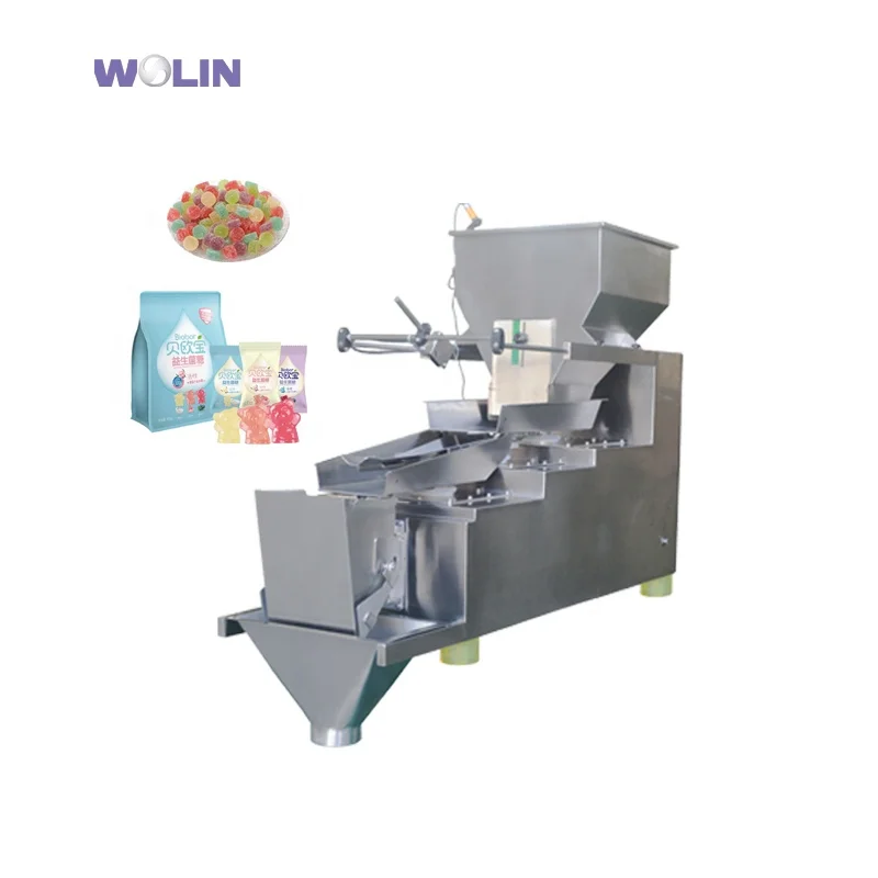 Weighlin tabletop triplex vibrator 1head weight filler scale machine dry fruits gummi candy chips cherry tomato
