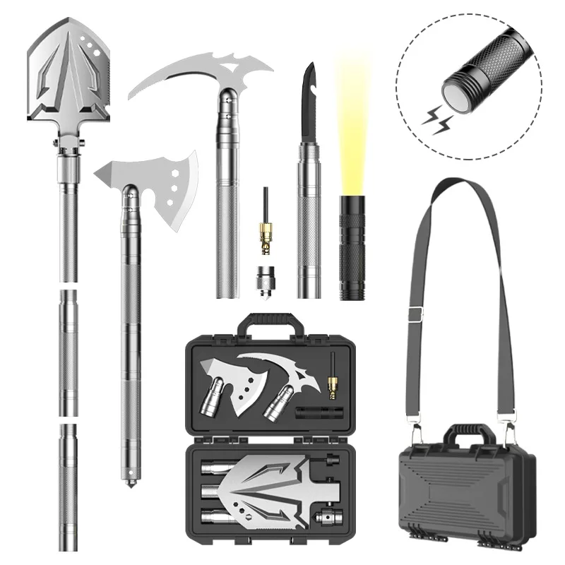 New Multi-function Folding Metal Camping Shovel High Outdoor Camping  Engineer Shovel