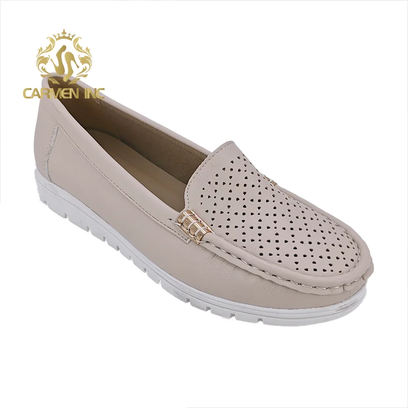 ca219-2 Women Shoes Leather Mother Loafers Soft Leisure Flats Female Ladies Driving Ballet Casual Footwear