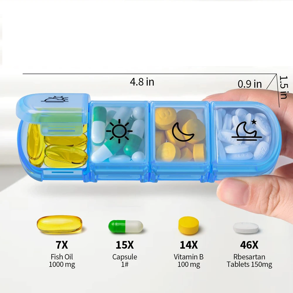 Monthly Pill Box am/pm Pill Organizer box for 7 Days 28 Compartments pill packaging box