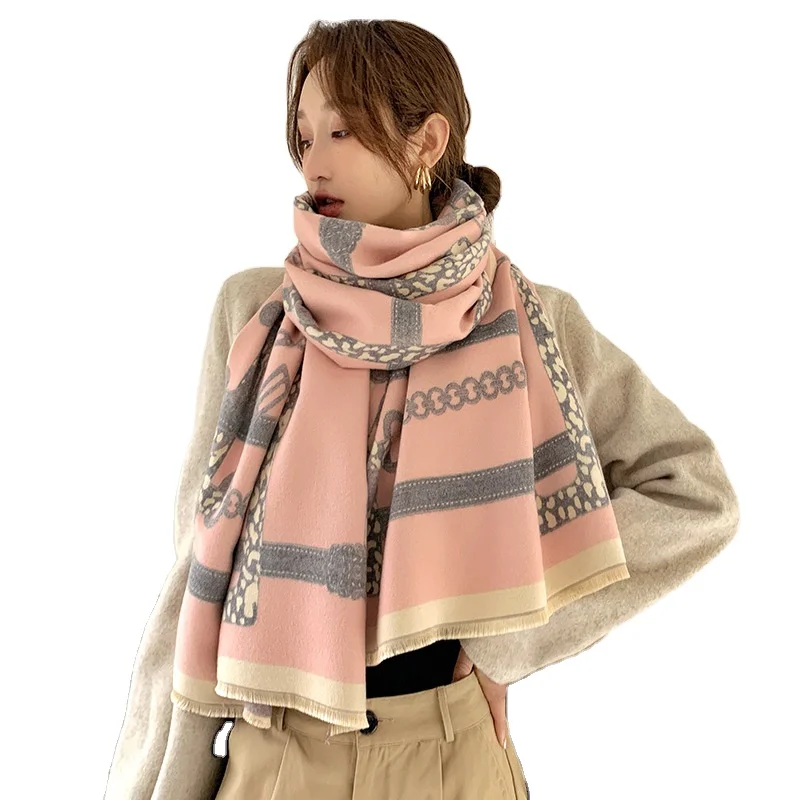 2022  Latest Female Scarf Fashion Print Women Shawl Custom Winter Long Cashmere Scarf