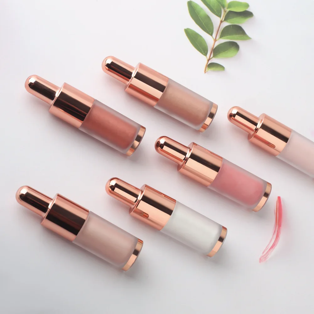 Private Label Vegan Glitter Body Glow Face Cosmetics Brightening Contouring Face Body Shimmer Oil Liquid Highlighter Makeup
