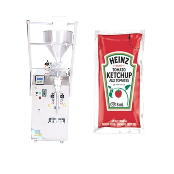 Automatic ketchup milk cooking oil honey juice liquid paste peanut butter water pouch packet packing sealer machine manufacturer