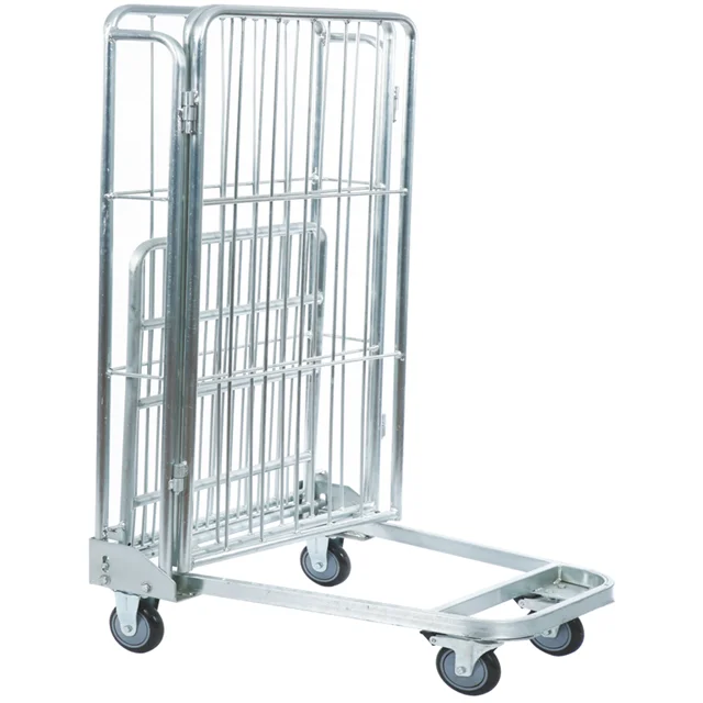 KAIJIA Medium Duty Moving Material Handling Transport Supermarket Logistics Rolling Cage Trolley Roll Container