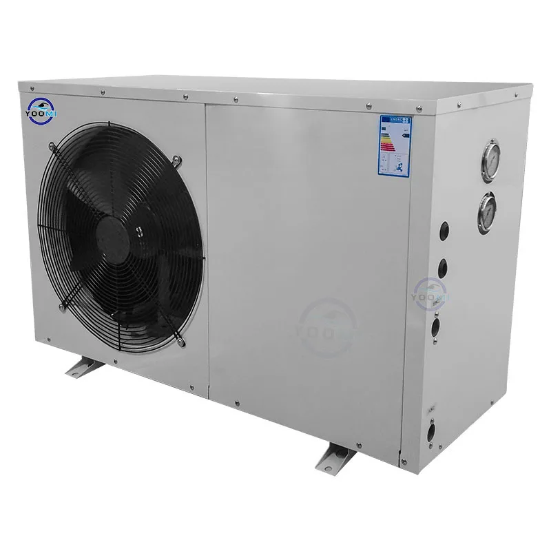 Inground swimming pool dc inverter air to water heat pump r407 air source heat pump water heater heat exchanger with fan