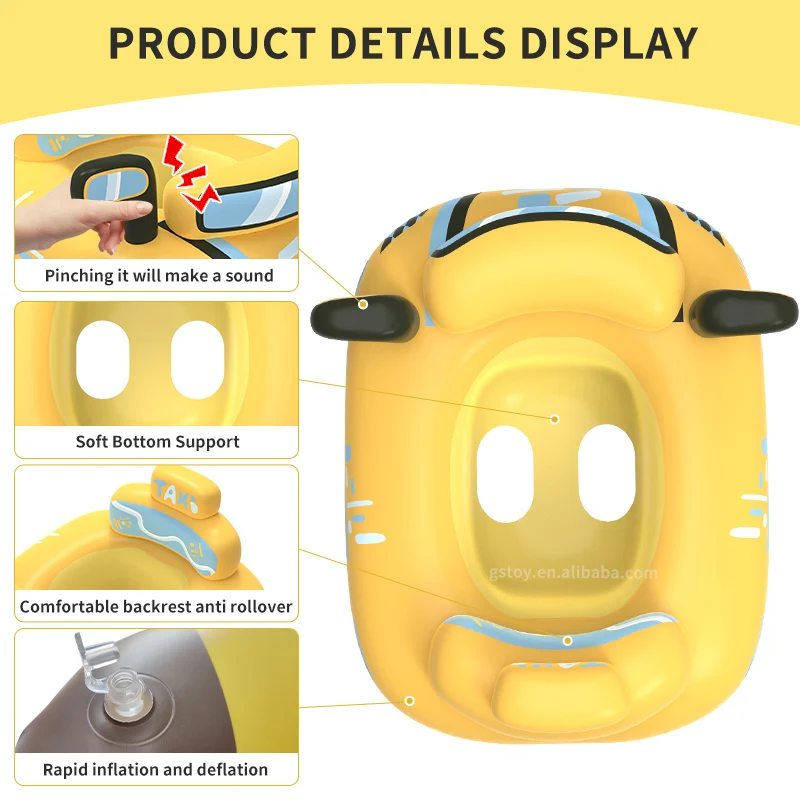 Thick PVC Infant Swim Pool Floats Seat Boat Baby Swim Floatie Water Inflatable Ride-on Car Baby Swimming Ring