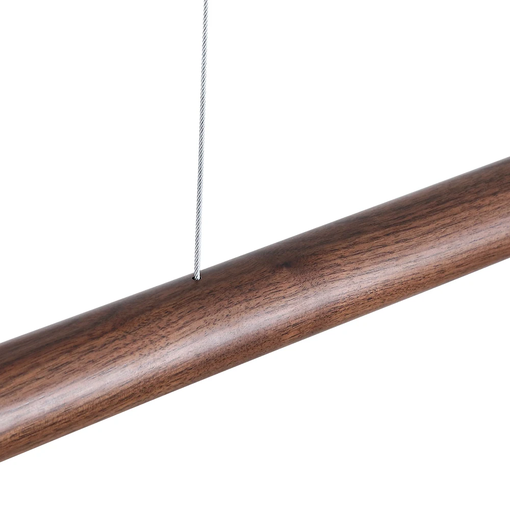 Long Strip Led Wood Chandelier Modern Creative Minimalist Lighting Restaurant Study Office Living Room Dining Room