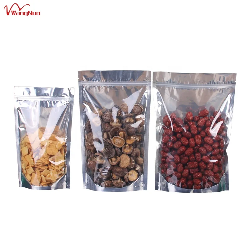 Clear Waterproof Food Grade Stand up Food Packaging pouch Zip Lock Seal Bags