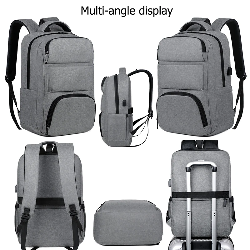 Computer work business men college waterproof laptop backpacks large capacity 15.6 inch travel laptop backpack with usb