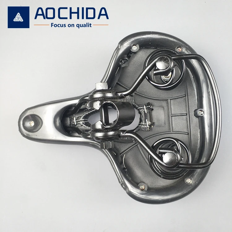 Leather sponge steel spring quality Bicycle saddle