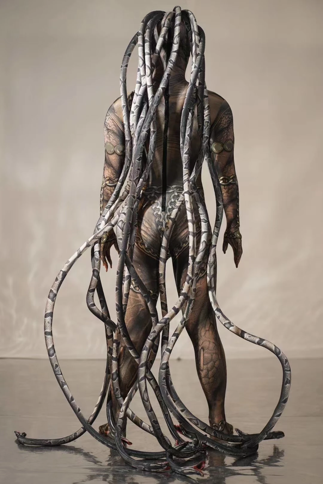 Halloween Horror Party Snake Tentacles Monster Cosplay Stage Costume Role Playing Bodysuits Men Jumpsuits Show Performance Wear