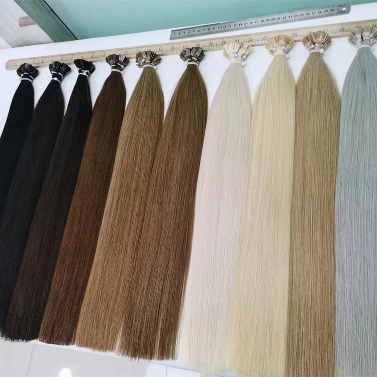 OEM wholesale flat tip Extension Russian Remy Seamless Double Drawn tip Hair Extensions 100% Human Hair