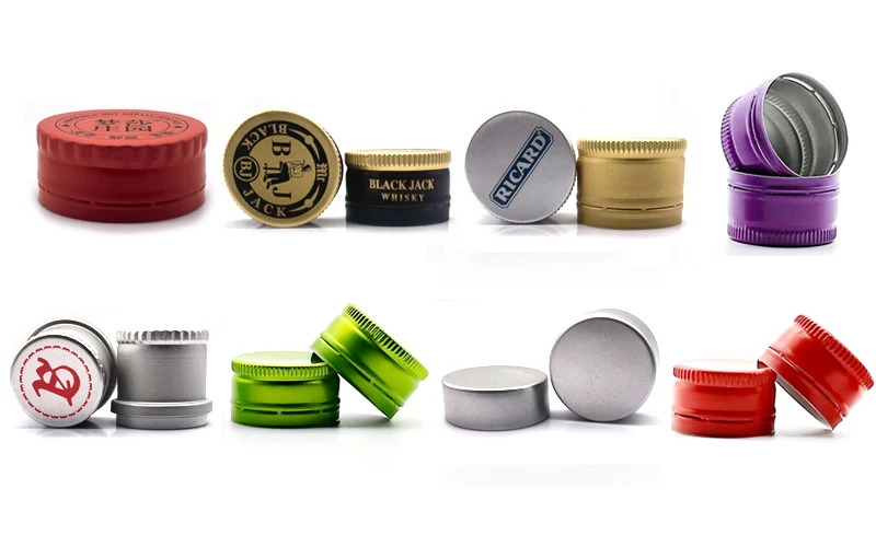 Hot sale embossing milling  vodka whisky wine foil  beer liquor aluminum bottle caps in China with factory price