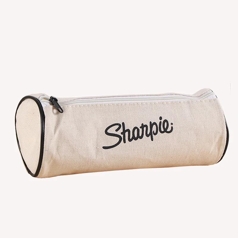 Personalized logo eco friendly cotton canvas pouch,bucket pencil cotton case bag with zipper