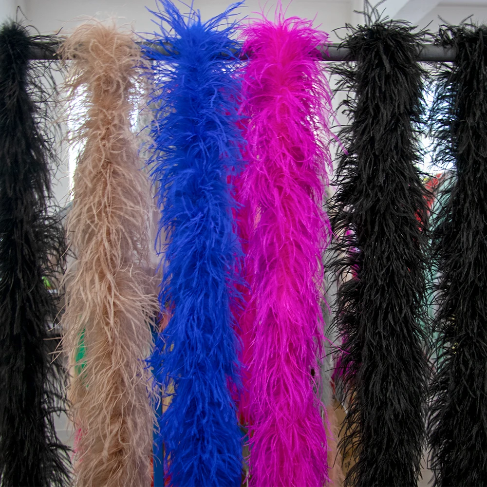 1-8ply Ostrich Feather Boa Multi-Ply Thickened Encryption Can Be made Dress Accessories With Wedding Sewing Feather Scarf