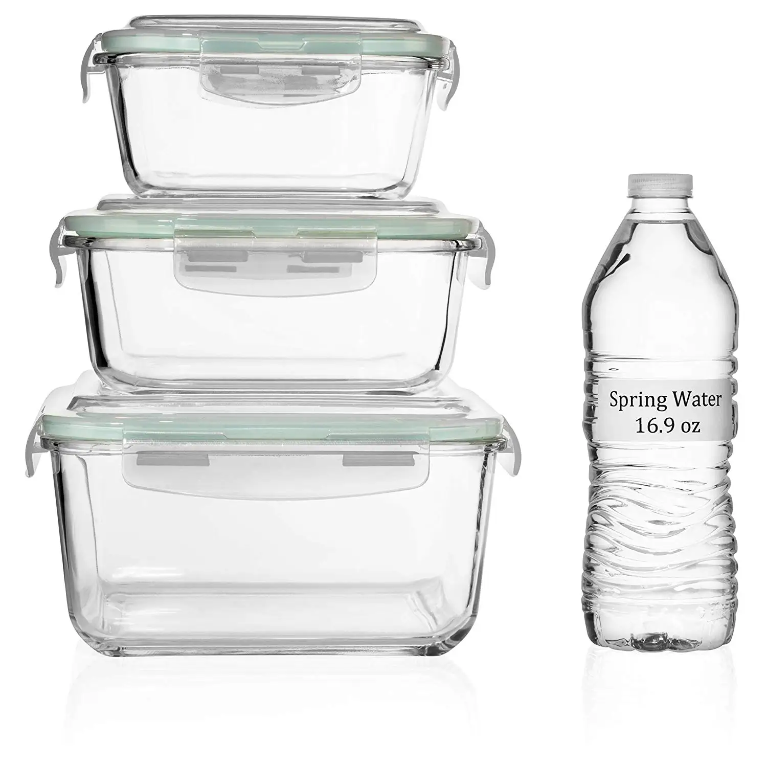 Multifunctional borosilicate food storage container  grade glass compart lunch box  with lid take away