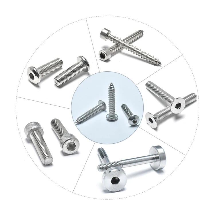 DIN7991 SS 304 316 Stainless Steel M4 M5 M6 M8 Flat Headed Hex Socket CSK Head Machine Screws
