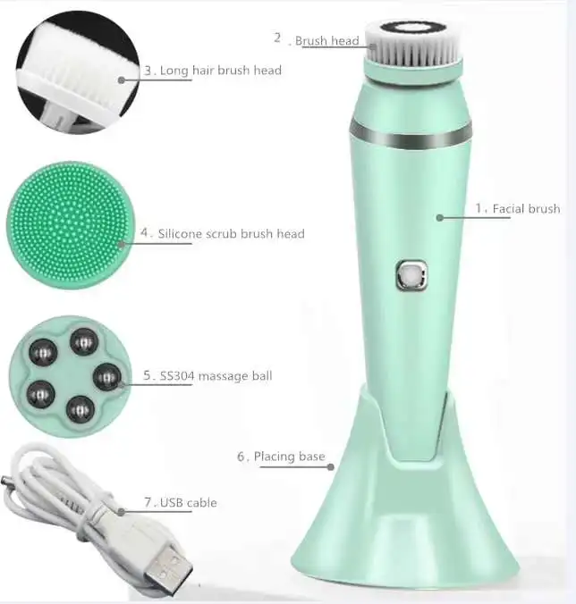 New Wireless Electric Cleaning Brush 4-In-1 Waterproof Private Brand Mascara Cleansing Brush for Men and Women