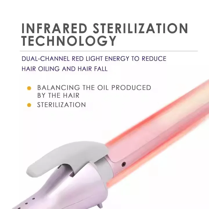 32mm Korean style Rotating big wave ceramic barrel curler salon styling negative ion hair care infrared curling iron