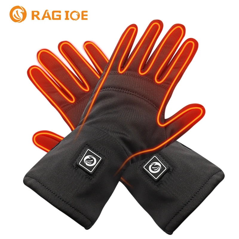 RAGIOE custom Fashion Sports Outdoor Rechargeable fishing skiing non-slip thin Electric heated gloves for men women