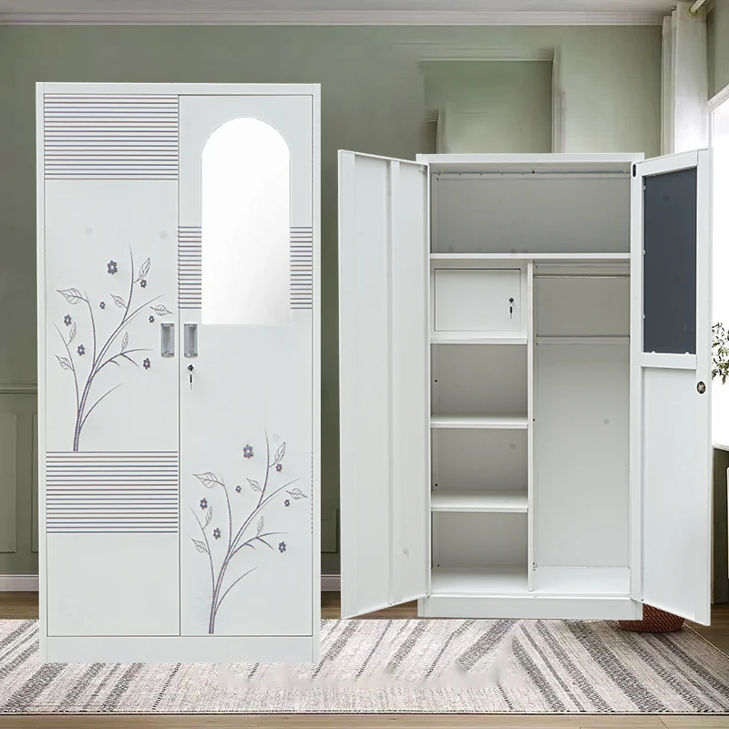 home furniture modern cheap muebles para el hogar 2 Door Swing Door Bedroom Storage Cupboard wardrobe for kids Steel Wardrobe