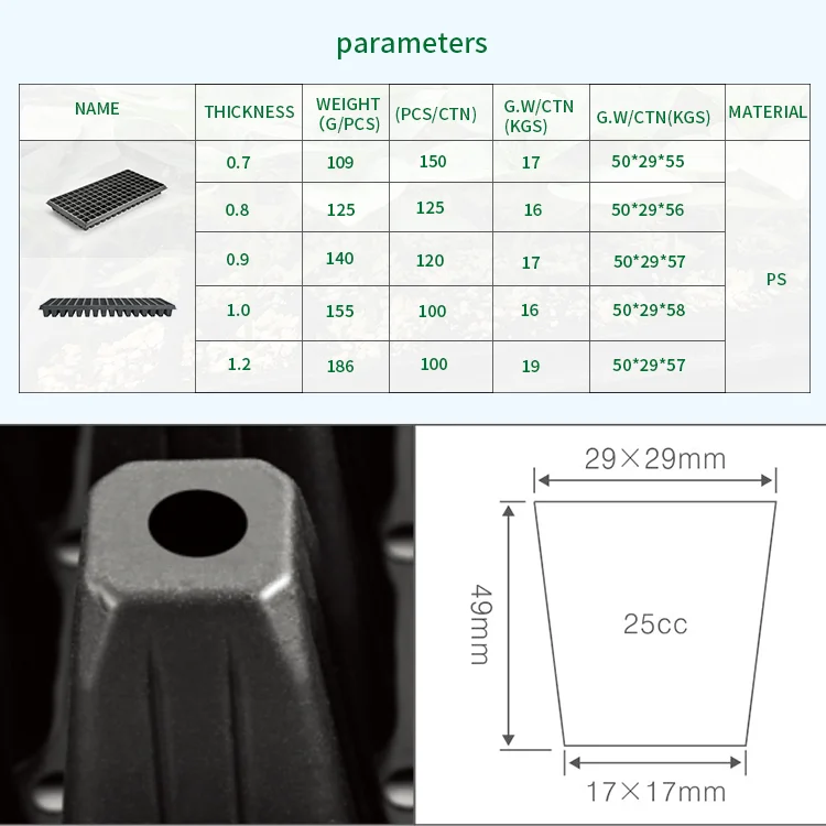 
Transplanter Biodegradable 128 Cells Plastic Seedling Germination rice Seed Tray 