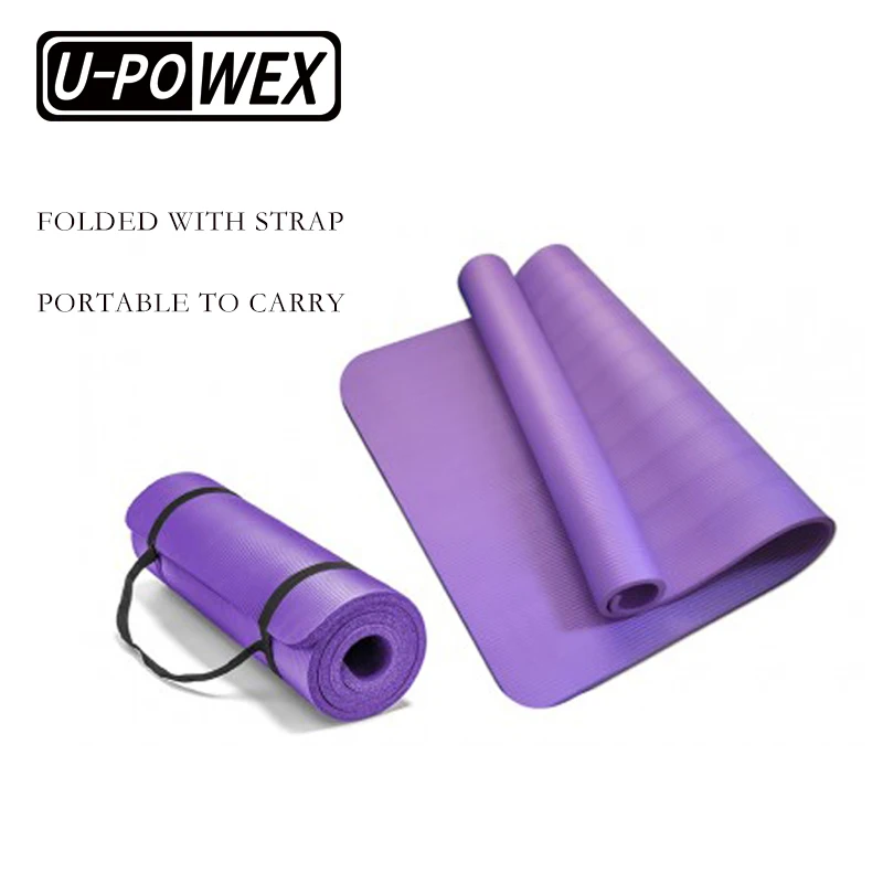 U-POWEX PVC Non Slip Exercise Mat high density custom private label eco yoga exercise mat with carry strap