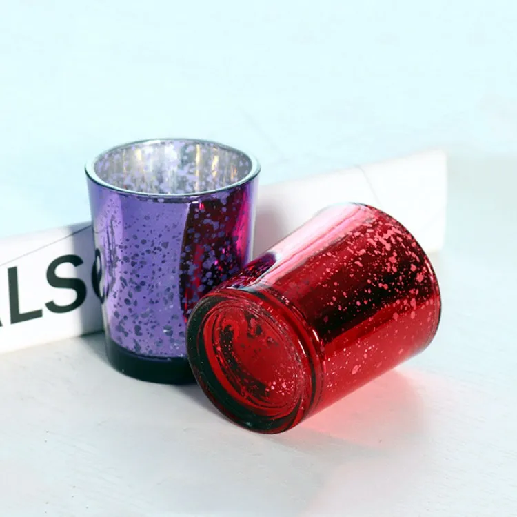 Christmas electroplated silver spray color candle jars creative starry sky candles wax cup for candle making