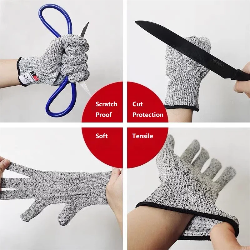 Red Edge PE Cut Resistant Gloves Upgrade Cut Resistant Cut Resistant Work Gloves Outdoor Gardening Thorns Stab-proof Gloves